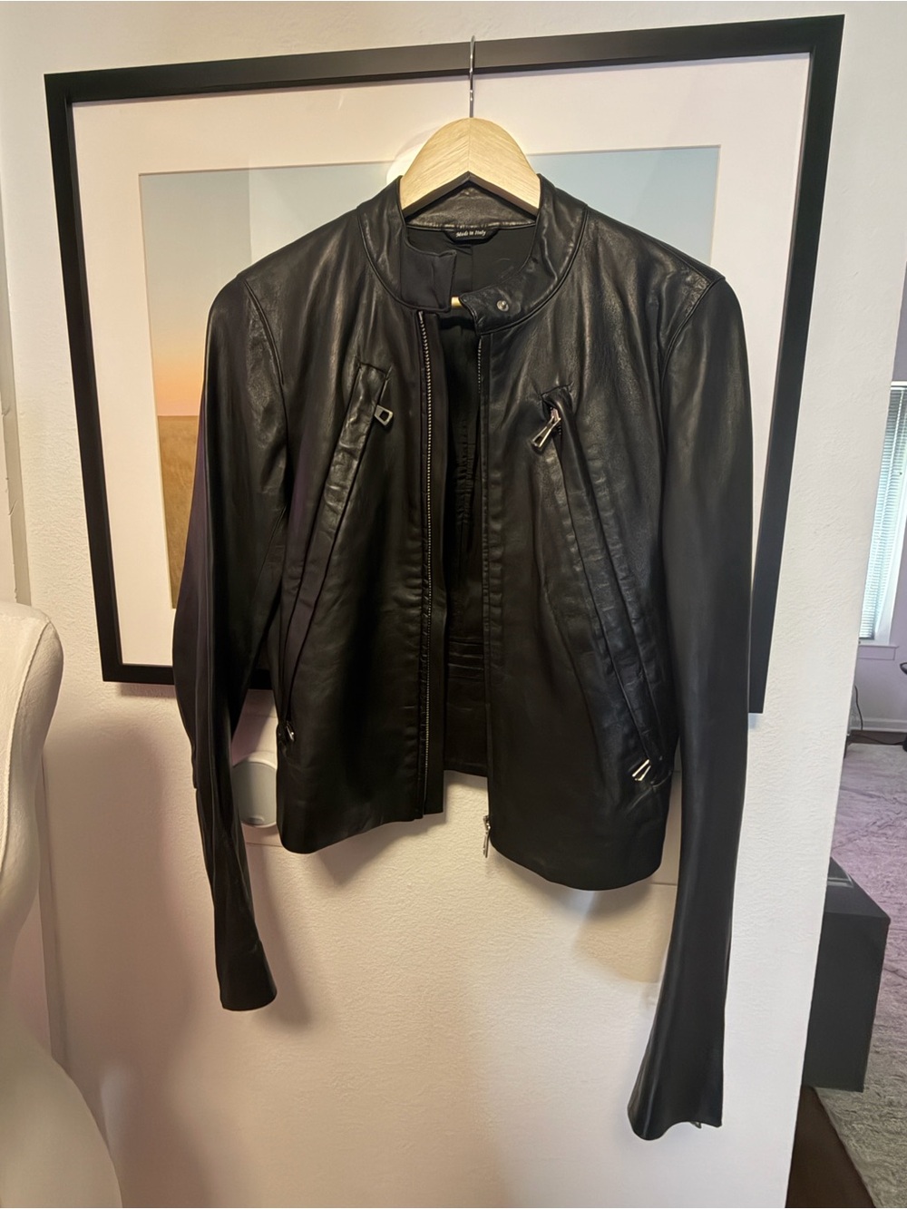 Maison Martin Margiela 2015 5-Zip Leather Moto Jacket Black Made in Italy